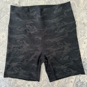 Vuori Black Camouflage High-Waisted Bike Shorts